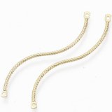 18k gold Plated Brass Curved wire connector 39mm 2 pk-findings-Beadthemup