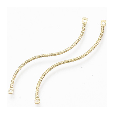 18k gold Plated Brass Curved wire connector 39mm 2 pk