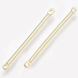 18k gold Plated Brass Bar connector 30mm 2 pk-findings-Beadthemup