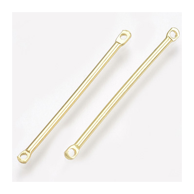 18k gold Plated Brass Bar connector 30mm 2 pk
