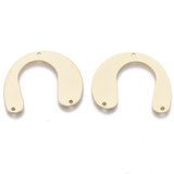 18k gold Plated Brass Curved flat connector 25x30mm 2 pk-findings-Beadthemup