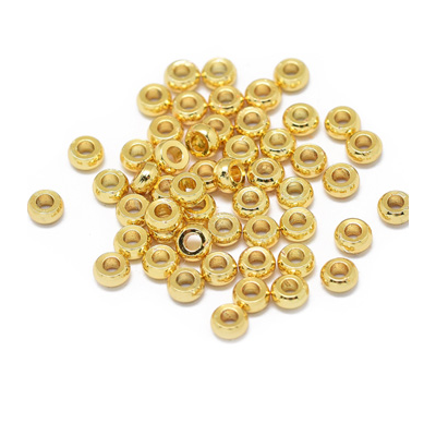 18k Gold Plated Brass Squared rondel 2.7x1.3mm 10 pk