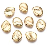 18k Gold Plated Brass Irregular oval bead 11x13mm 2 pk-findings-Beadthemup