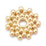 18k Gold Plated Brass Daisy 9mm 4 pk-findings-Beadthemup