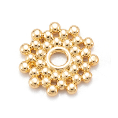 18k Gold Plated Brass Daisy 9mm 4 pk