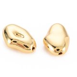18k Gold Plated Brass Irregular oval bead 11x8mm 2 pk-findings-Beadthemup