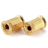 18k Gold Plated Brass fluted tube bead 9x6mm 2 pk-findings-Beadthemup