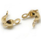 18k Gold Plated Brass clamshell 7x4mm 20 pack-findings-Beadthemup