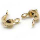18k Gold Plated Brass clamshell 7x4mm 20 pack-findings-Beadthemup