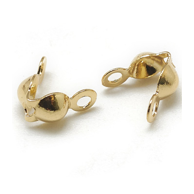 18k Gold Plated Brass clamshell 7x4mm 20 pack