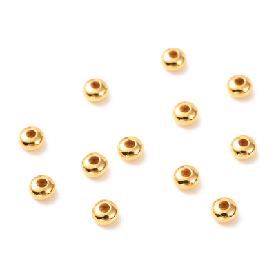 18k Gold Plated Brass Rondel 3x2mm 50 pk