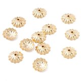 18k Gold Plated S.Steel fluted Cap 10mm 20 pk-findings-Beadthemup