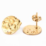 18k Gold Plated S.Steel stud with hole 12.5mm pair-findings-Beadthemup