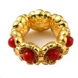 18k Gold Plated Brass RED rondel 11.5x5mm hole 2 pk-findings-Beadthemup
