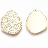 18k Gold plated Brass Teardrop Pendant 24x19mm 2 pack-findings-Beadthemup