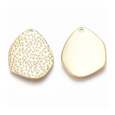 18k Gold plated Brass Teardrop Pendant 24x19mm 2 pack