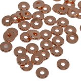 Rose Gold plated 6mm Disc 50 pack-findings-Beadthemup