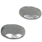 Silver plated resin bead Flat oval 35x25mm 1 pack-findings-Beadthemup