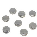 Silver plated resin bead flat round 12mm 10 pack-findings-Beadthemup