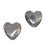 Silver plated resin bead flat Heart 17mm 4 pack