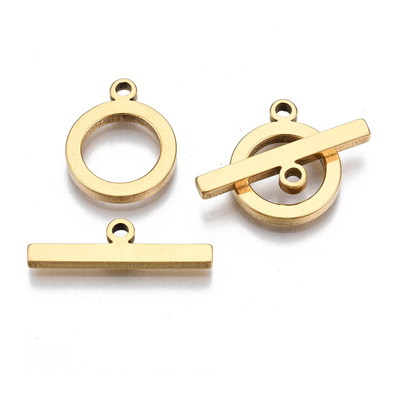 Golden Plated S.Steel Toggle 13.5mm RING 2 sets