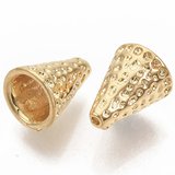 18k gold Plated Brass Cone 7.5x6mm 2 pack-findings-Beadthemup