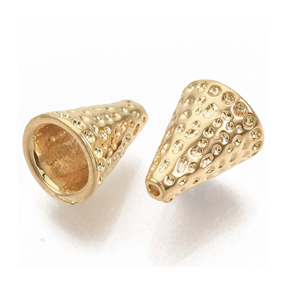 18k gold Plated Brass Cone 7.5x6mm 2 pack