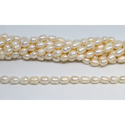 Fresh Water Pearl 7-7.5x9mm Rice Strand 33 beads
