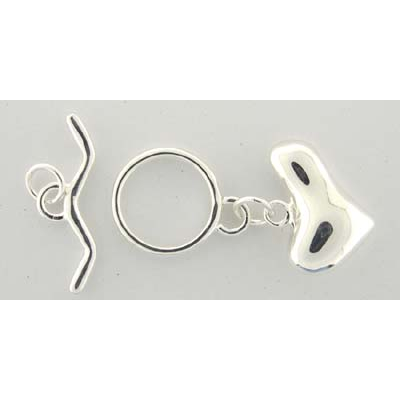 Sterling Silver Toggle Clasp 16mm ring 14x20mm