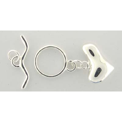 Sterling Silver Toggle Clasp 16mm ring 25x27mm