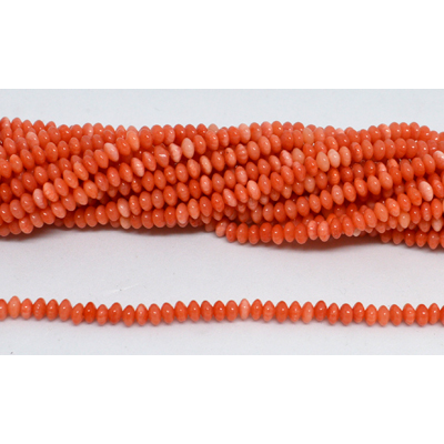 Coral Apricot Saucer 4x3mm strand 176 beads
