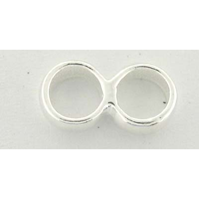 Sterling Silver Spacer 2 Row 6.6x12mm 2 pack