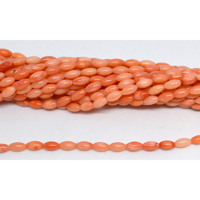 Coral Apricot Rice 4x7mm strand 58 beads