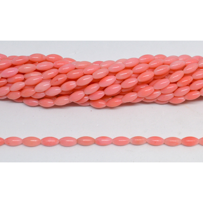 Coral Apricot Rice 4x8mm strand 50 beads