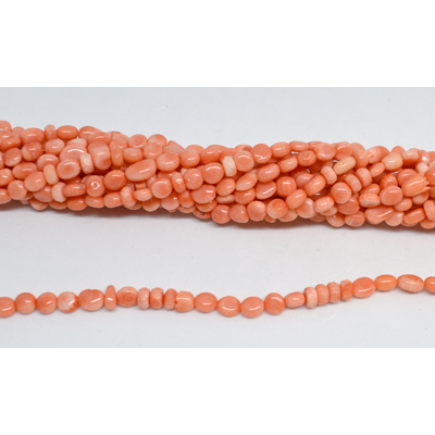 Coral Apricot nugget approx 5x5mm Strand 78 beads