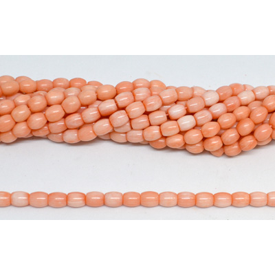 Coral Apricot Barrel 5x6mm Strand 66 beads