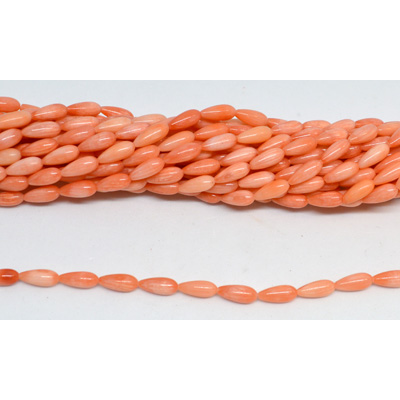 Coral Apricot Teardrop 9x4mm Strand 43 beads