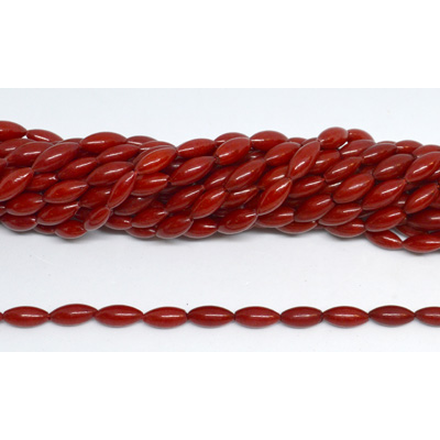Coral Red Olive 5x12mm strand 38 beads