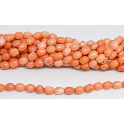 Coral Apricot Barrel 6x8mm strand 52 beads