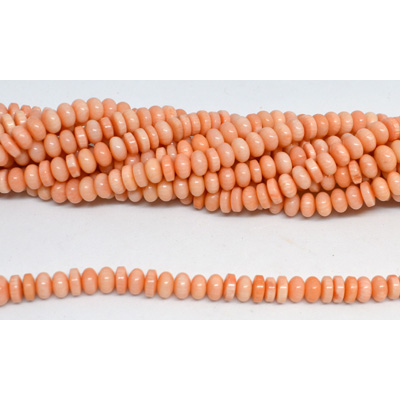 Coral Apricot Saucer & Wheel 6.5mm strand app108 beads