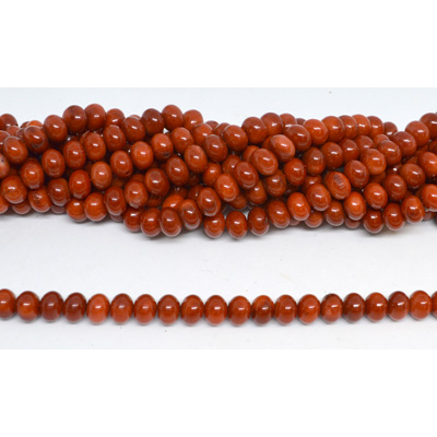 Coral Red Saucer 8x6mm strand 65 beads