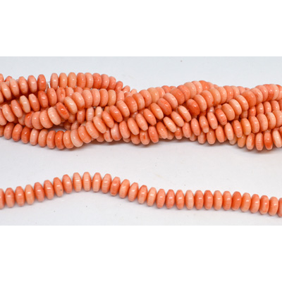 Coral Apricot Whell 8x4mm strand 103 beads