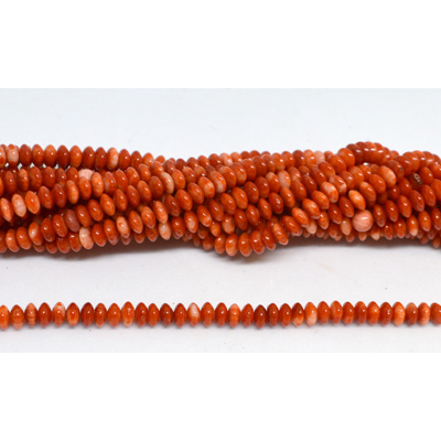 Coral Red saucer 4x2mm strand 167 beads