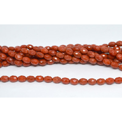 Coral Red Faceted Barrel 5x7mm Strand 56 beads