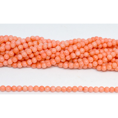 Coral apricot Round 5mm round 88 beads