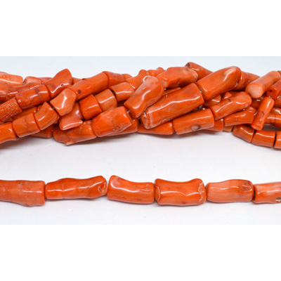 Coral Orange stick 12mm thick assorted lengths 16-30beads