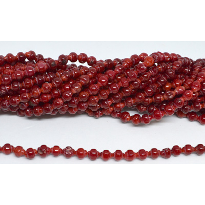 Coral Red Carved 6mm strand 64 beads