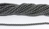 Hematite 3mm round stand 126 beads-beads incl pearls-Beadthemup