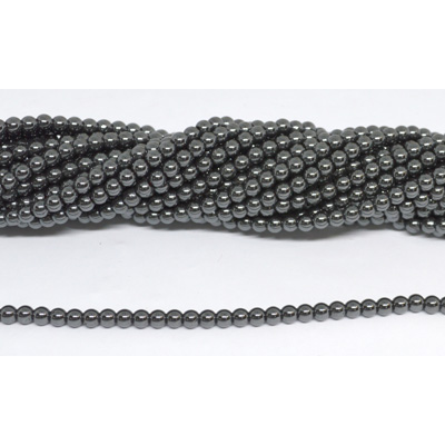 Hematite 3mm round stand 126 beads