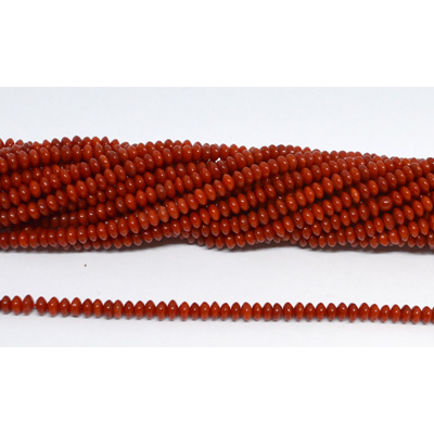 Coral Red Saucer 4x2mm strand 178 beads